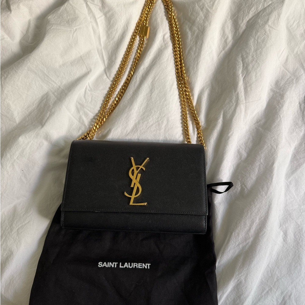 Saint Laurent so Kate size small Black and Gold Chain Bag